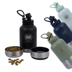 Hundetrinkflasche mit Futternapf