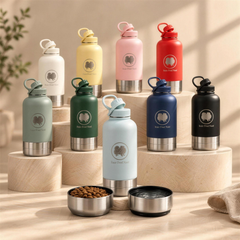 Hundetrinkflasche mit Futternapf
